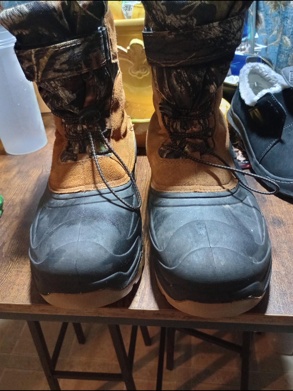 Ozark Trail Brown and Black Insulated Camo-Top Snow Boots